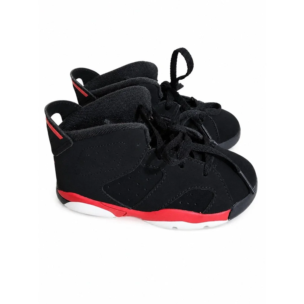 Jordan 6 Retro Infrared Salesman Black Light Crimson Toddler Sneakers 9C